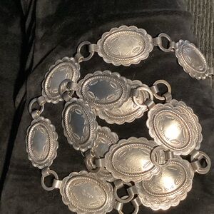 Elegant Silver tone Concho Belt
